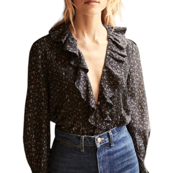 Doen Tops - Doen 'Hardy' Top in Black Marfa Paisley